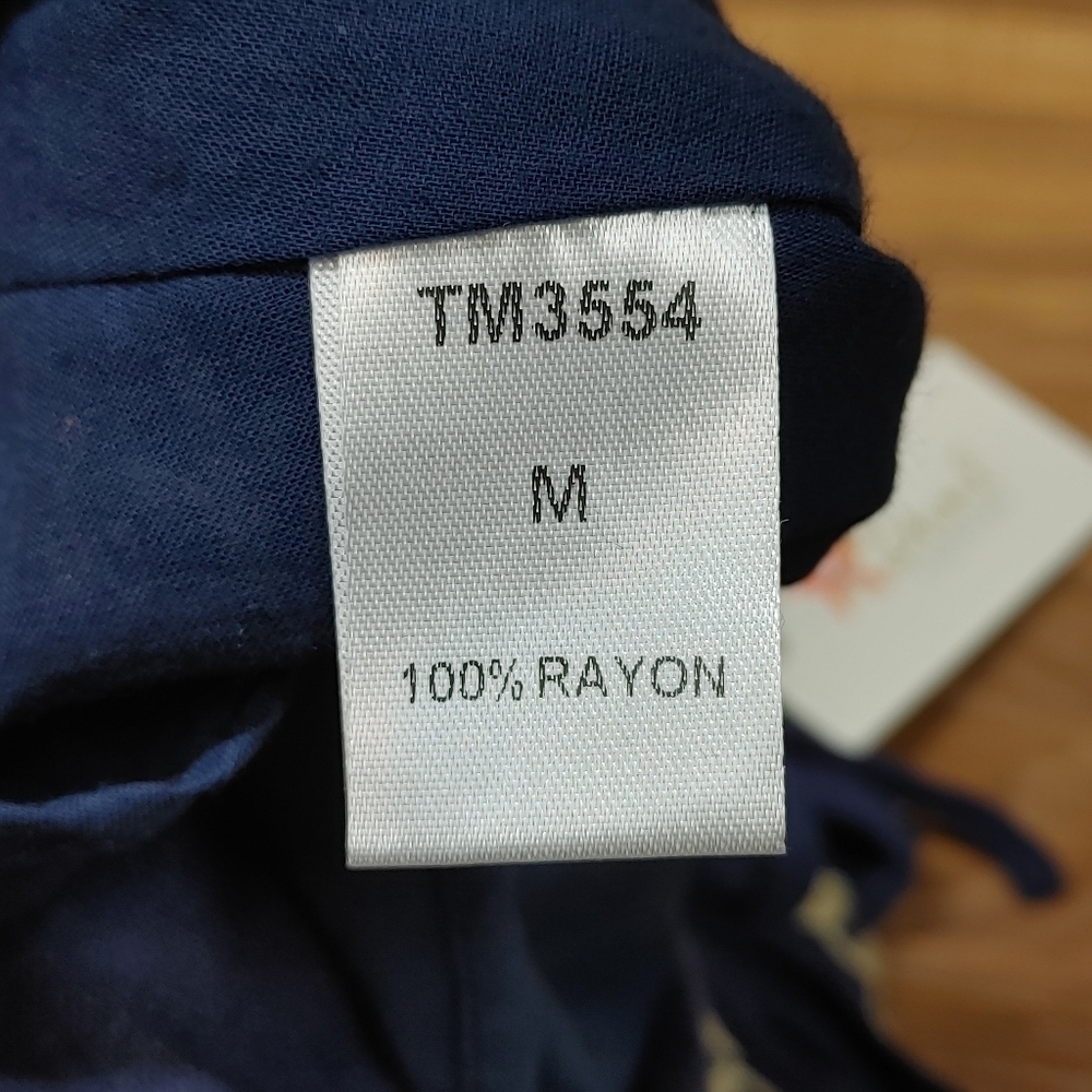 THML Navy Embroidered Sleeveless Tunic Top Medium - Picture 9 of 13